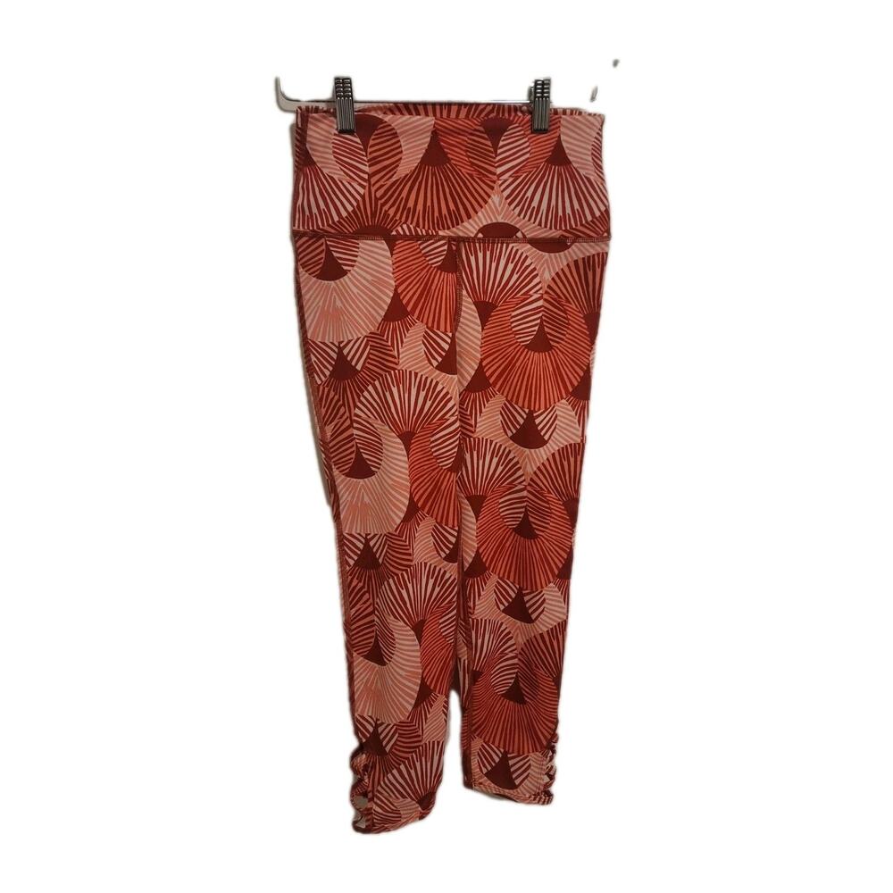 Aerie Leggings Womens Sz Small Pink Red Geometric Chill Play Move Cropped